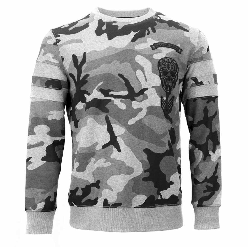 Black & Gold Militardos Army & Grey sweater