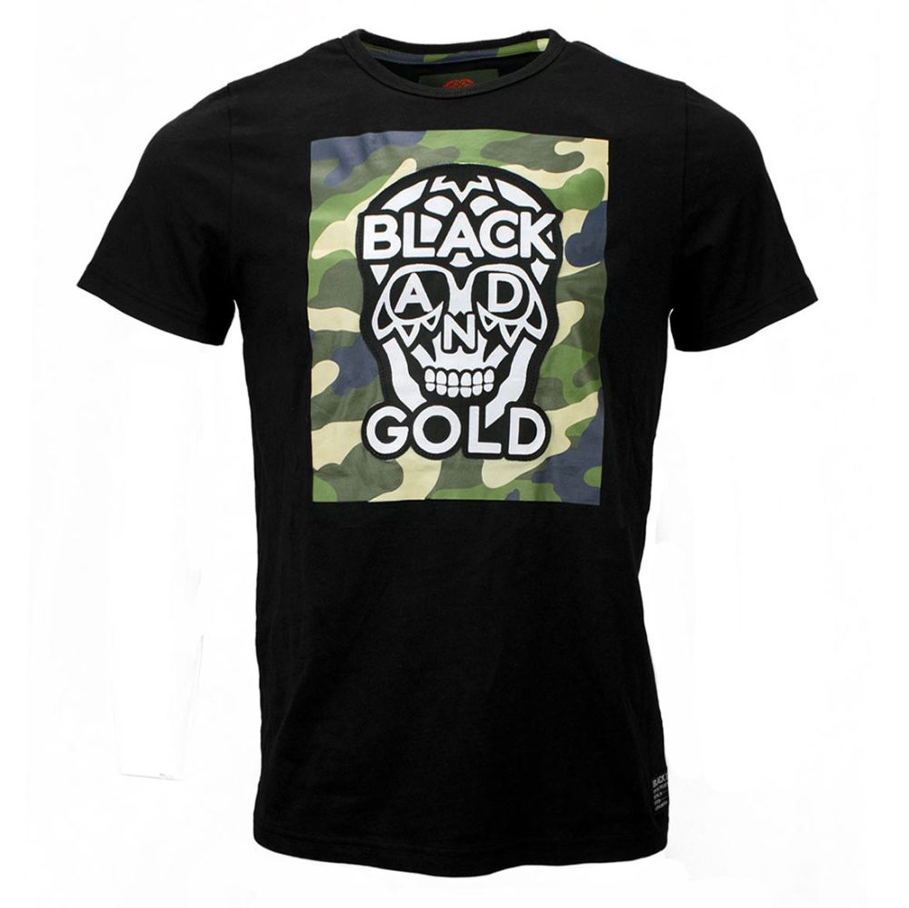 Black & Gold Paracaidos black t-shirt