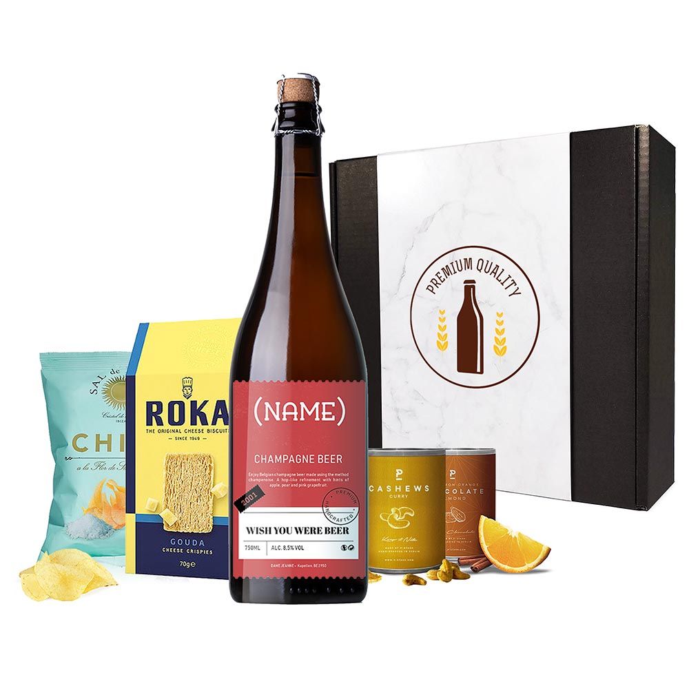 Personalised Champagne Beer Apero Box