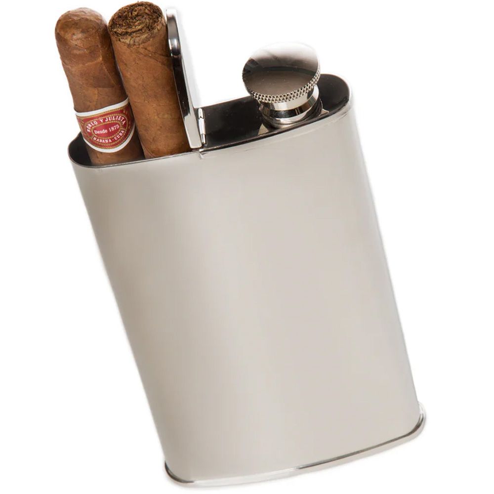Cigar holder and flask