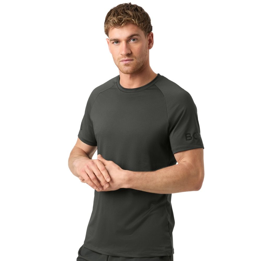 Björn Borg Borg Mesh Panel T-Shirt - Dark Olive Green