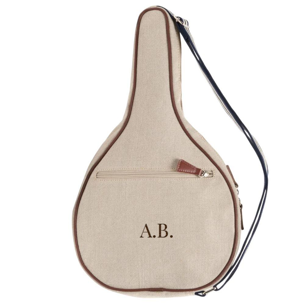 Personalised Padel Racket Holder - Natural