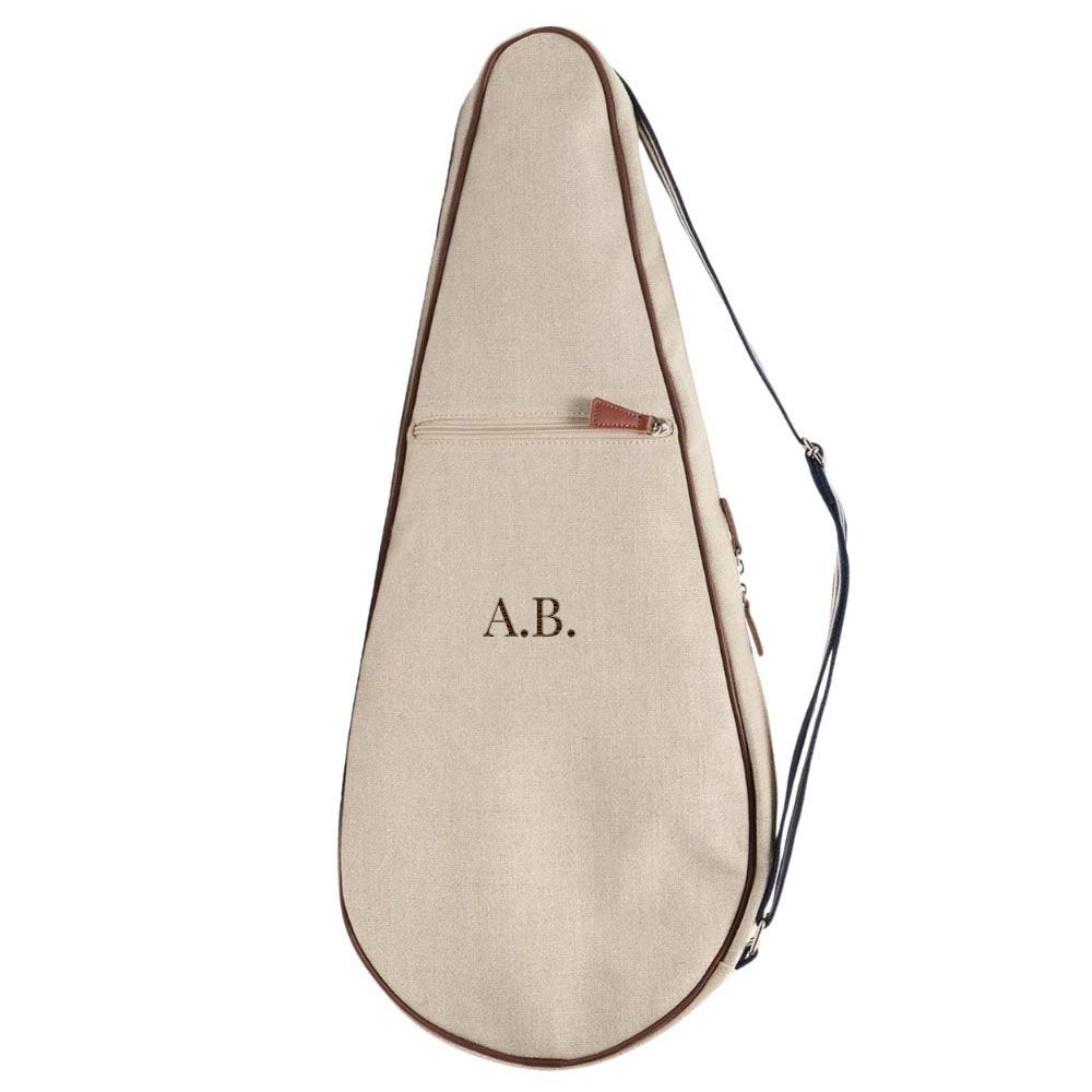 Personalised Tennis Racket Holder - Natural