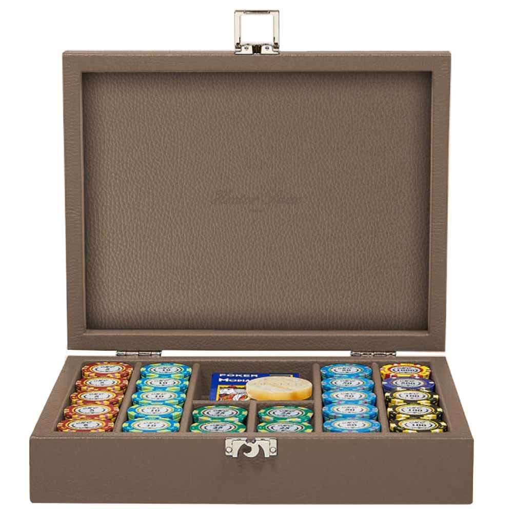 Hector Saxe Leder Poker Set - Taupe