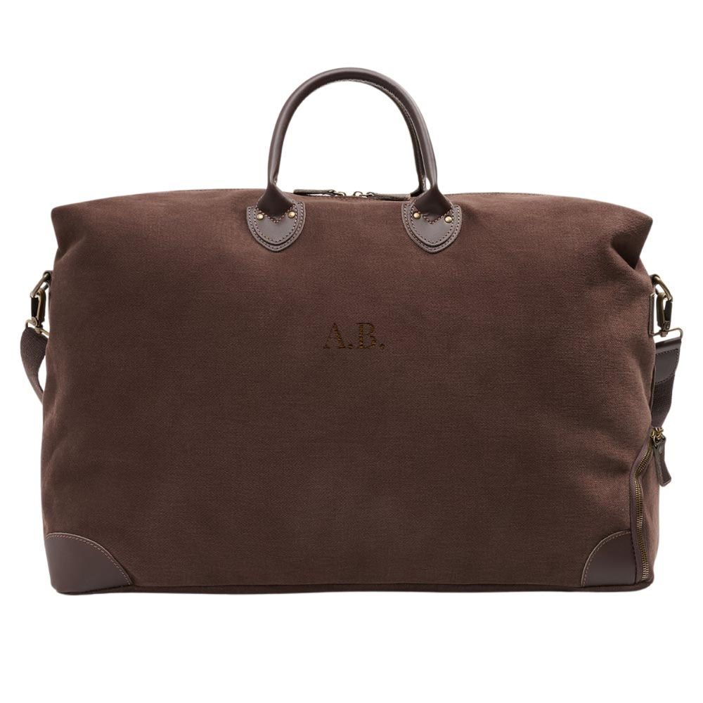 Personalised Harvard Duffel Bag Peachskin - Large - Chocolate