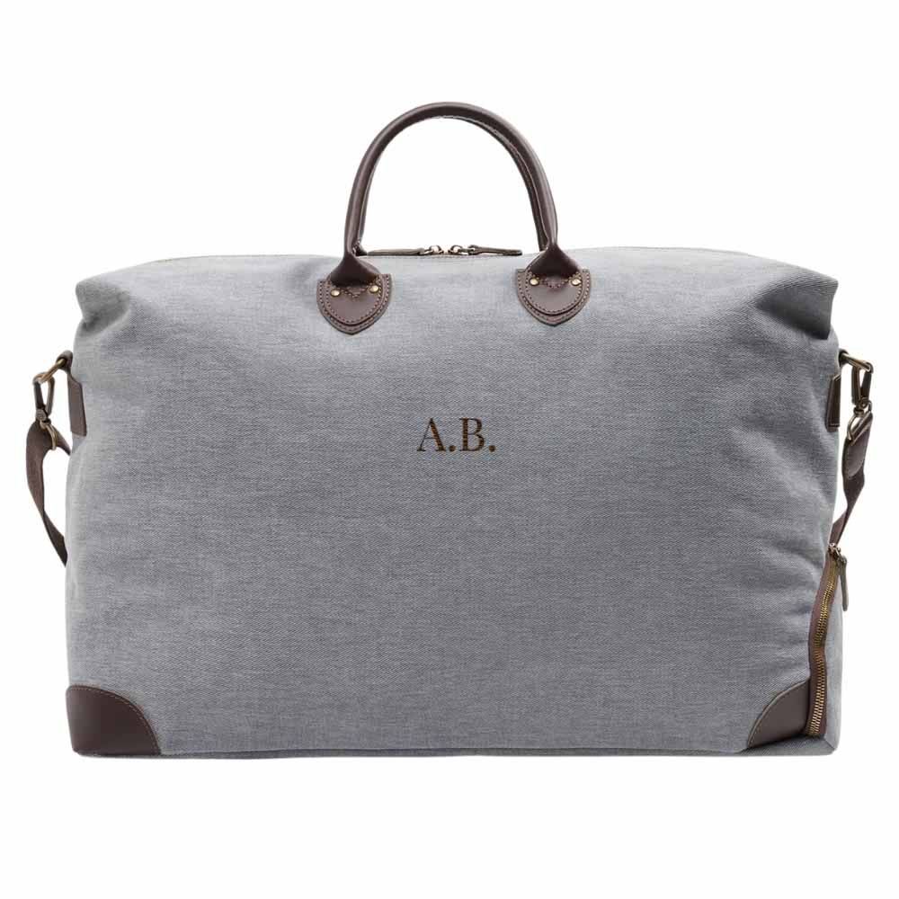 Personalised Harvard Duffel Bag Peachskin - Large - Grey