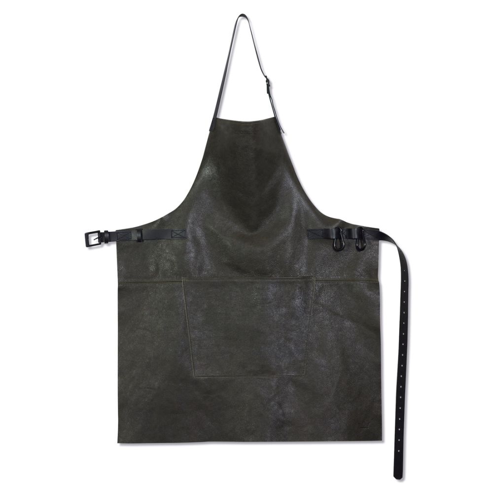Dutchdeluxes leather BBQ apron - vintage grey