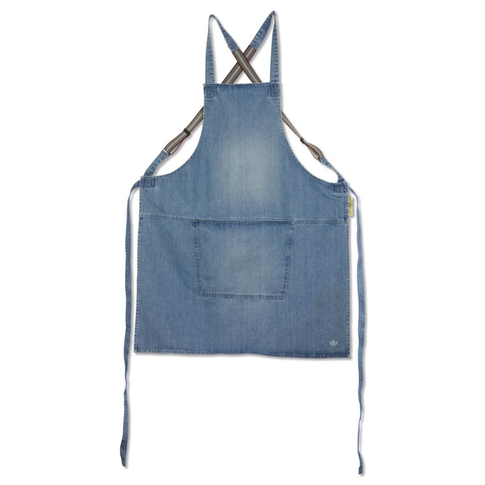 Dutchdeluxes suspender apron - denim blue
