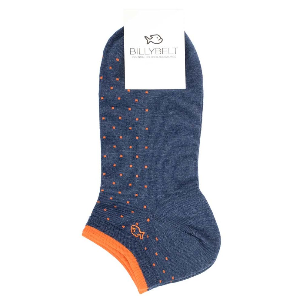 Billybelt cotton ankle socks mottled blue square