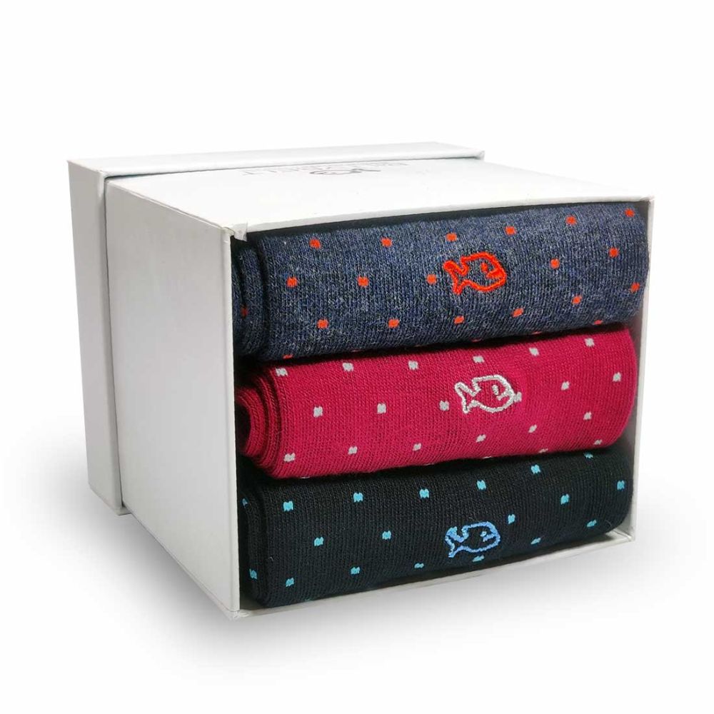 Billybelt cotton trio socks - dots