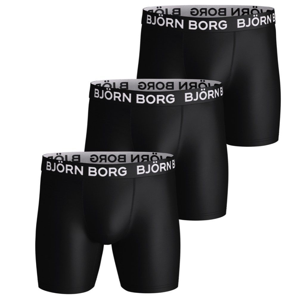 Björn Borg Sports Microfiber Boxers 3-Pack - Black