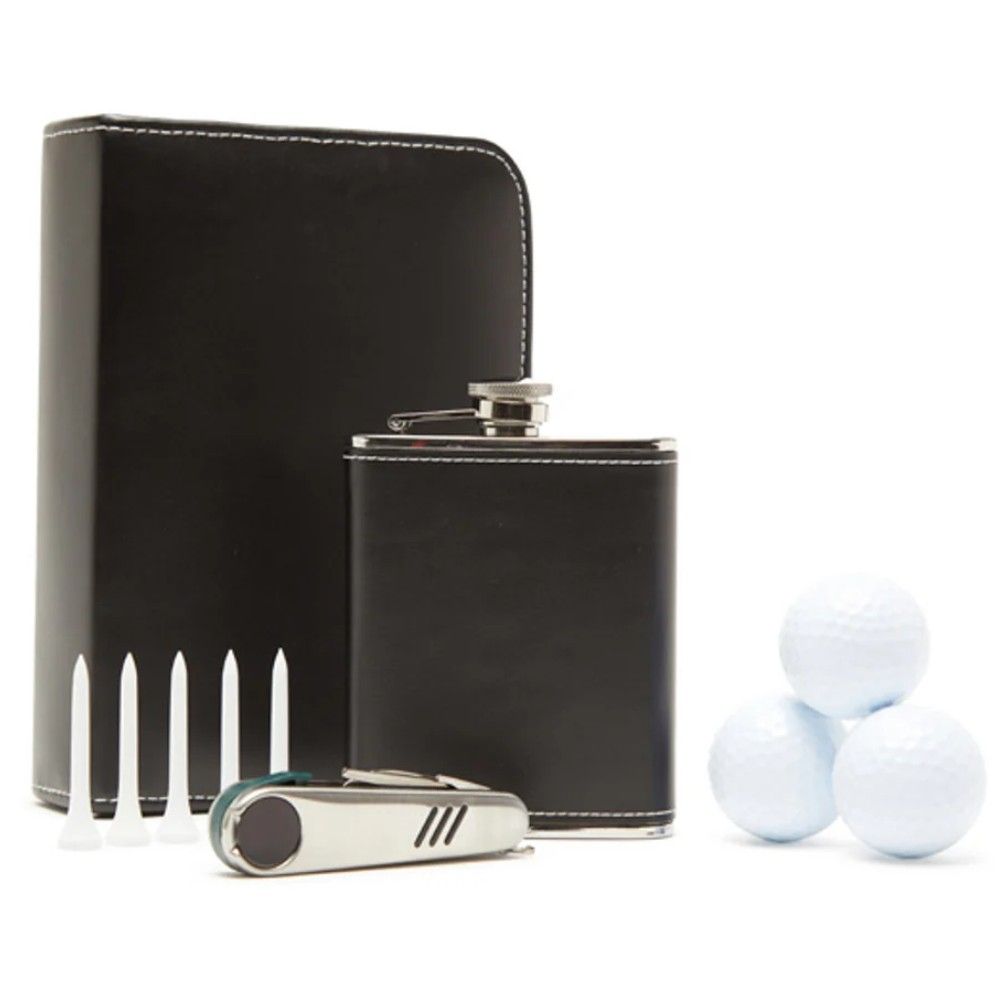 Brouk & Co Hole In One Golf & Flask Kit - Black