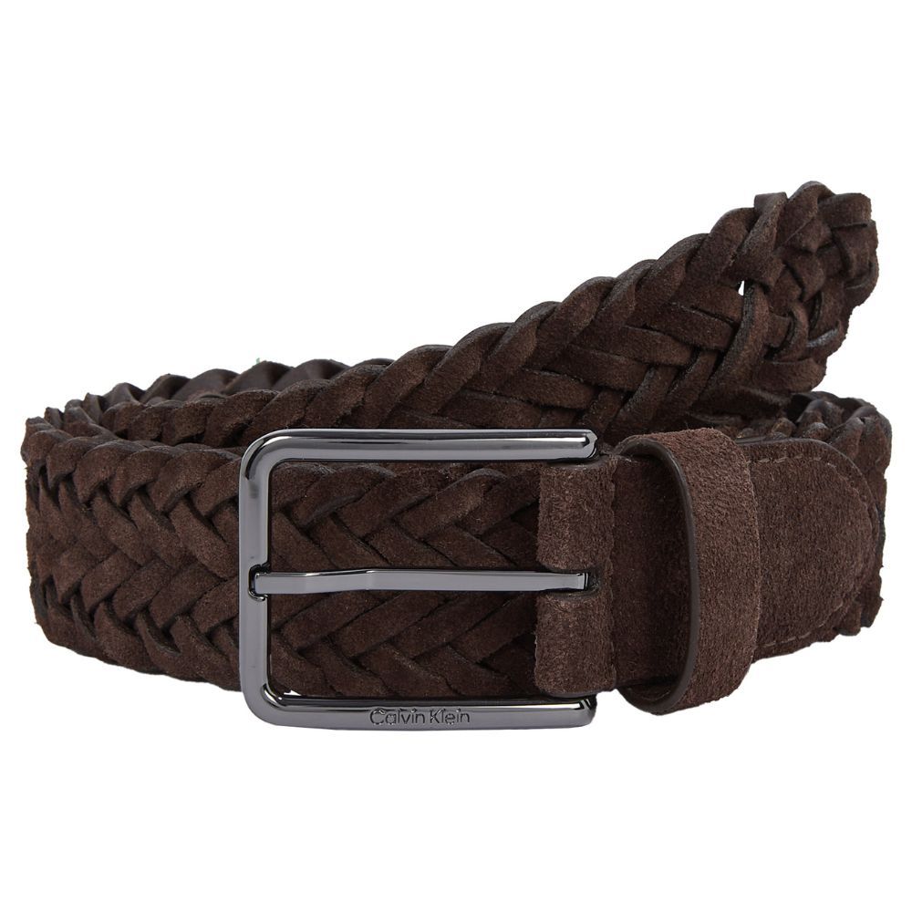 Calvin Klein Cintura in pelle intrecciata Marrone