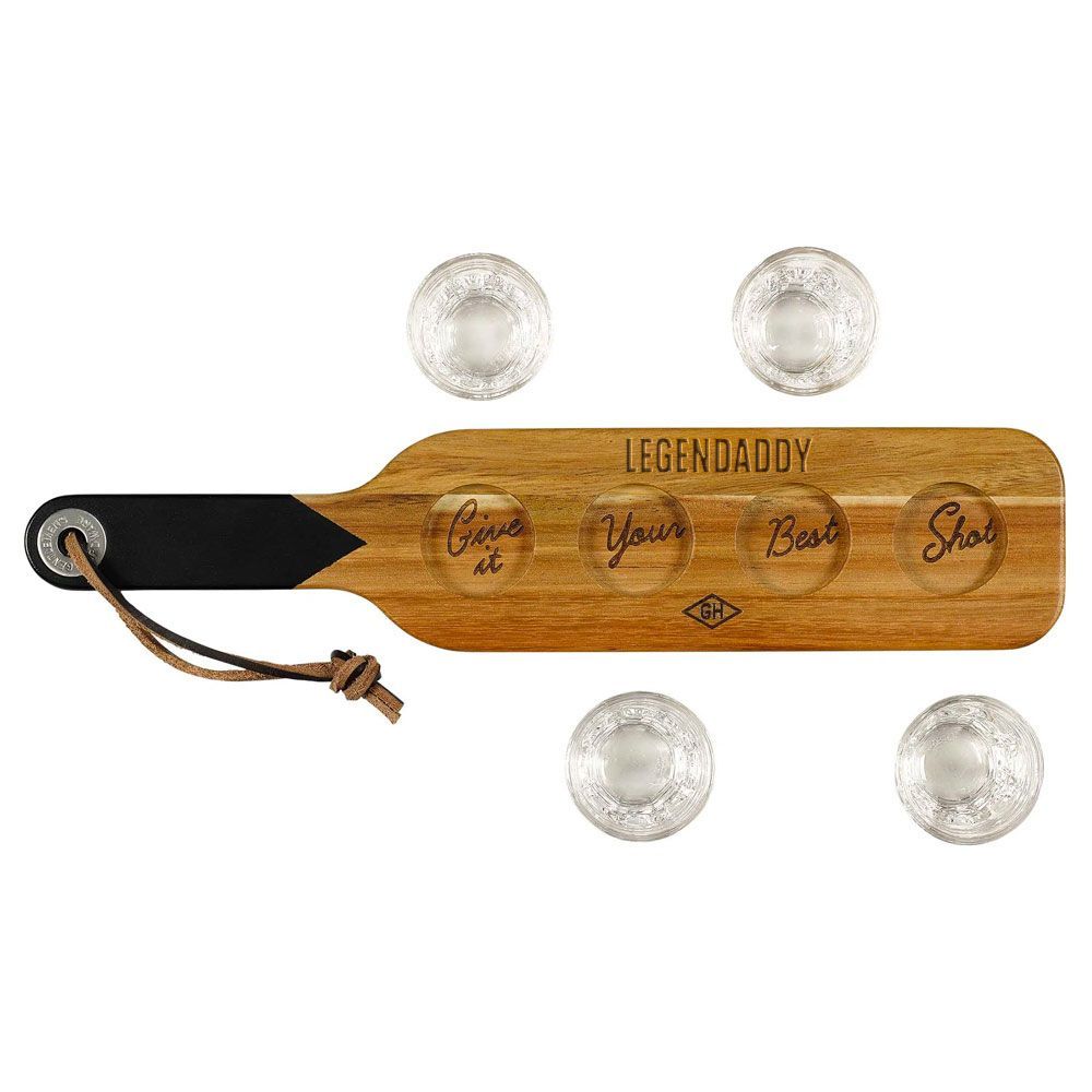 Father's Day Serving Paddle & Shot Glasses