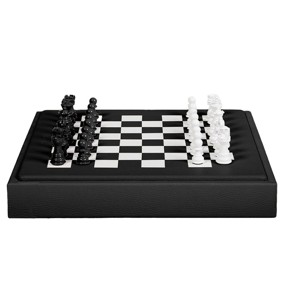 Hector Saxe Schachset aus Leder - Schwarz