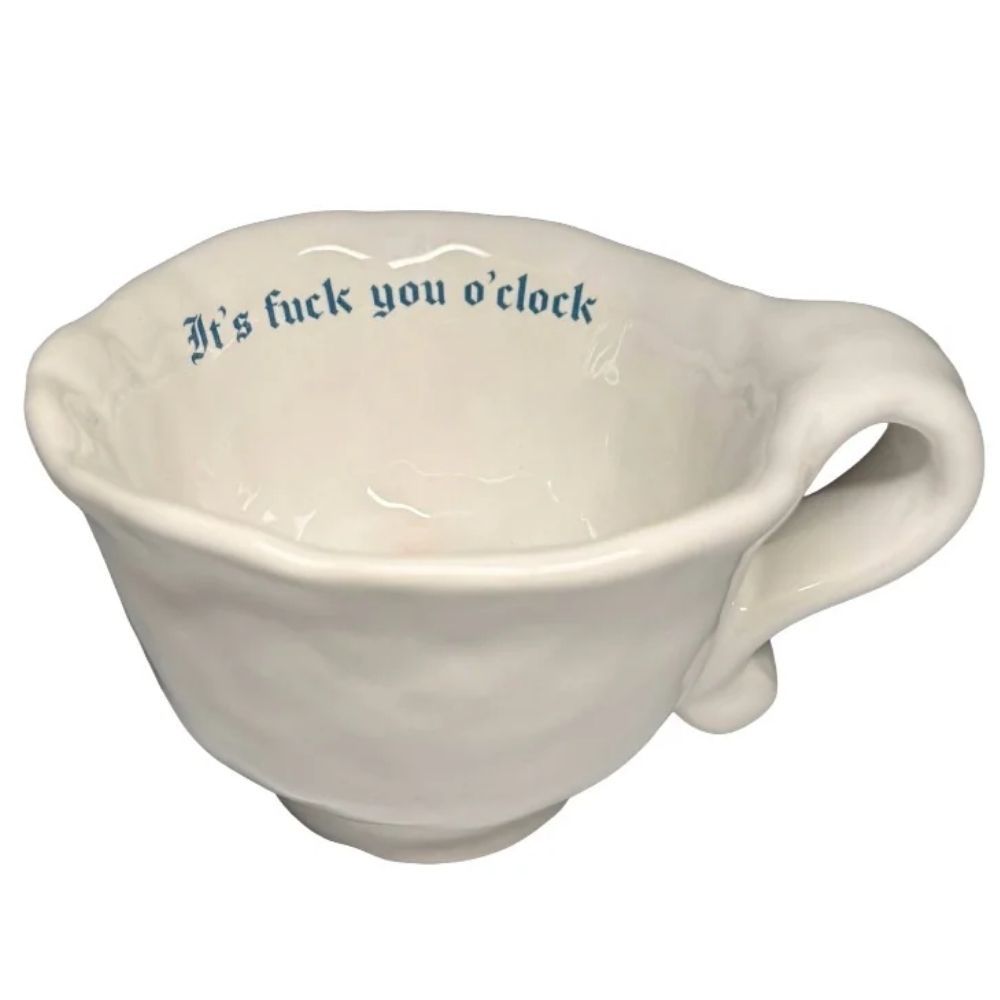 Incartato Ceramics Issues Cappuccino Cup – "It's Fuck You O'Clock"