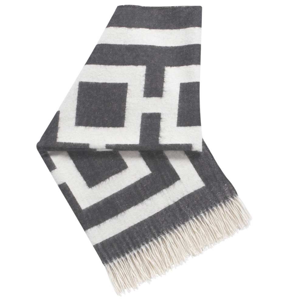 Jonathan Adler Nixon Baby Alpaca Throw - Grey/Natural