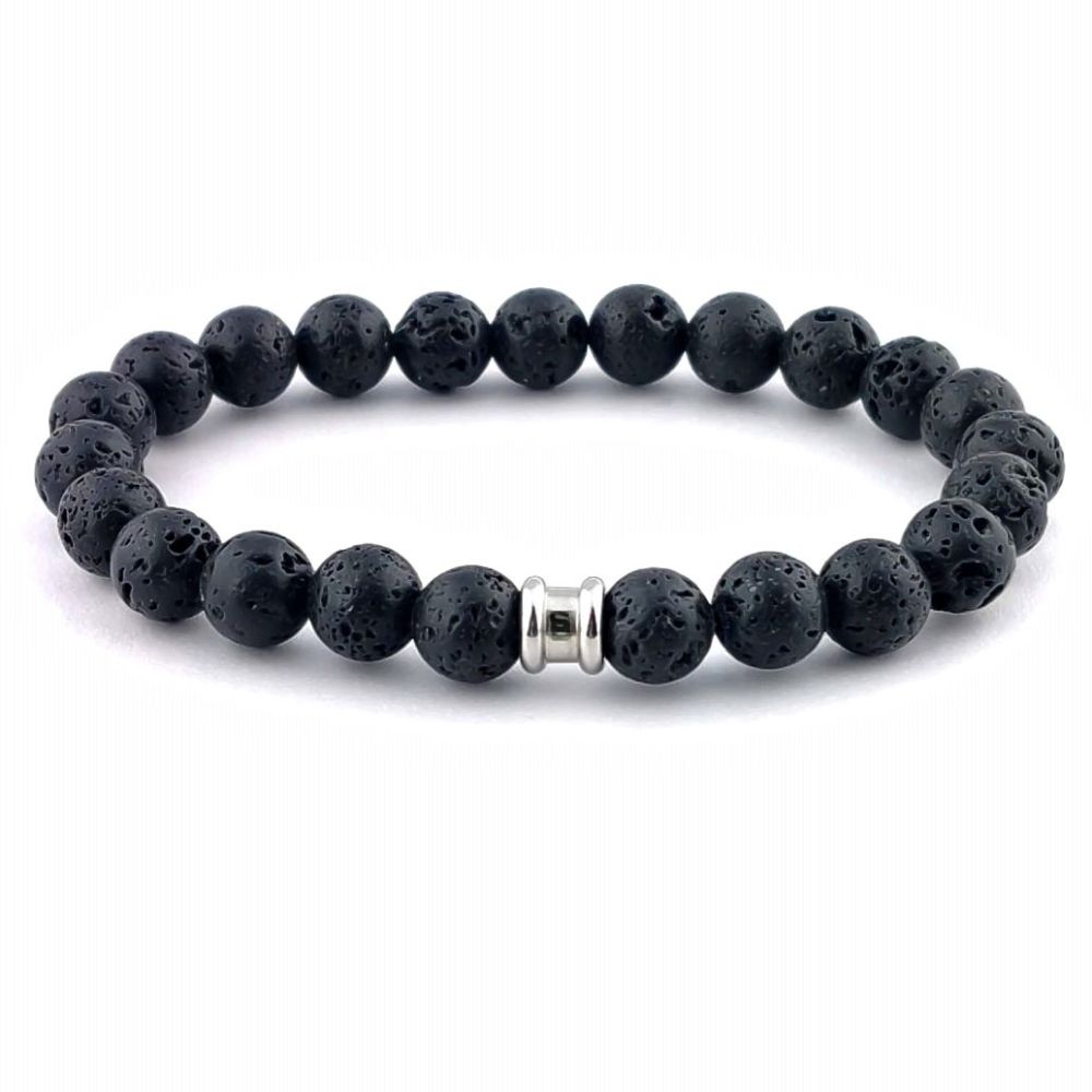 Steel & Barnett Stones Bracelet Basic lava