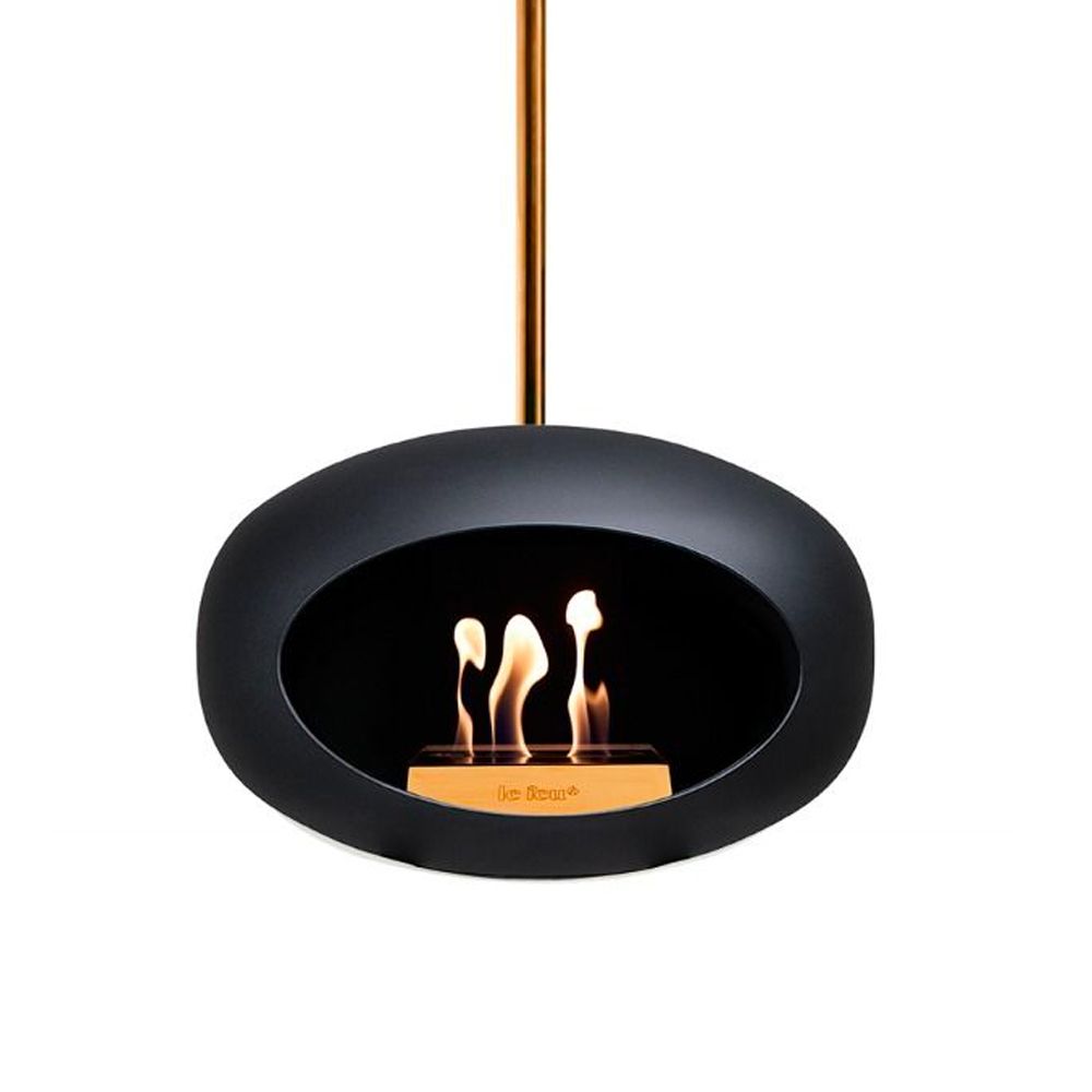 Le Feu Bio-Kamin Schwarz Sky 140 - Rosegold Pfahl