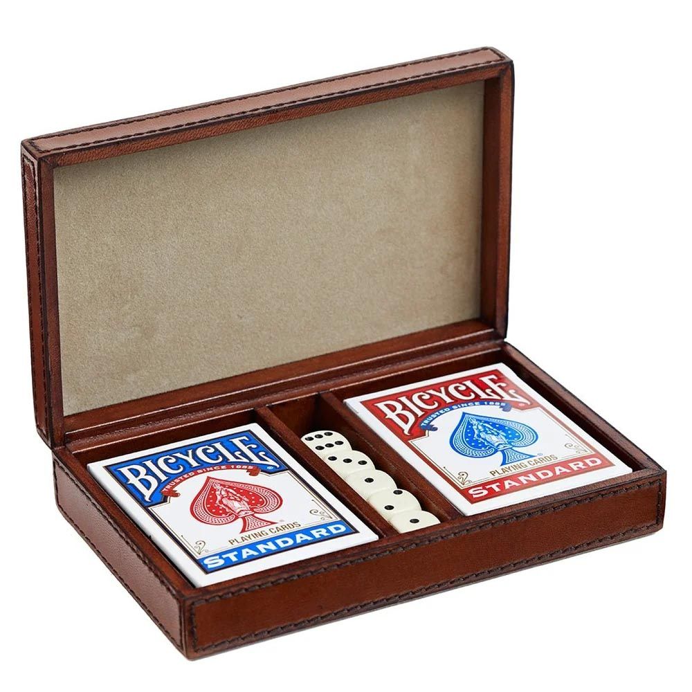 Life Of Riley Leather Card & Dice Box