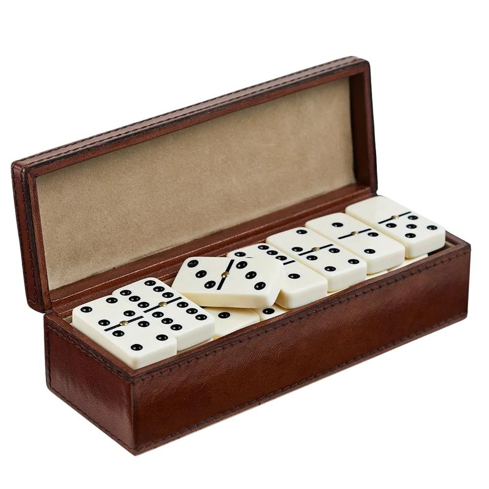 Life Of Riley Leather Dominoes Box