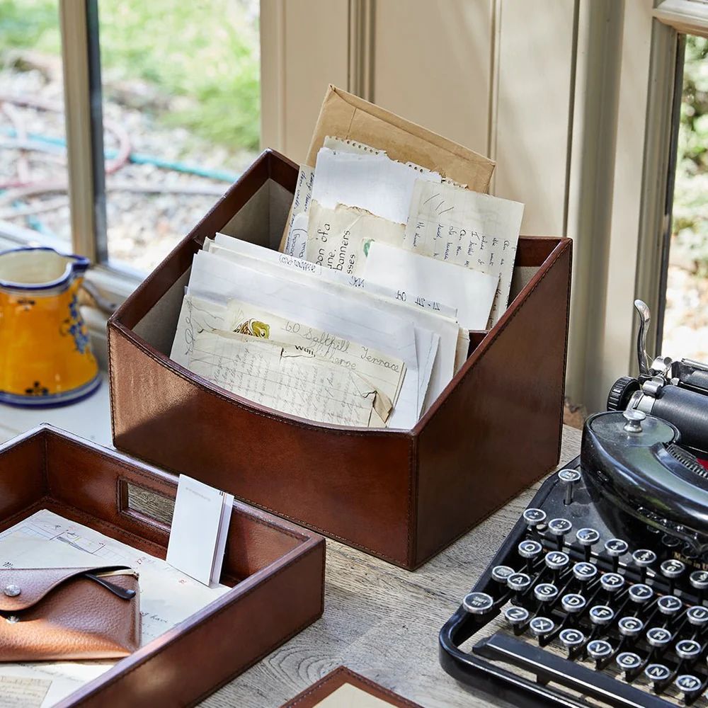 Life Of Riley Leather Letter Rack