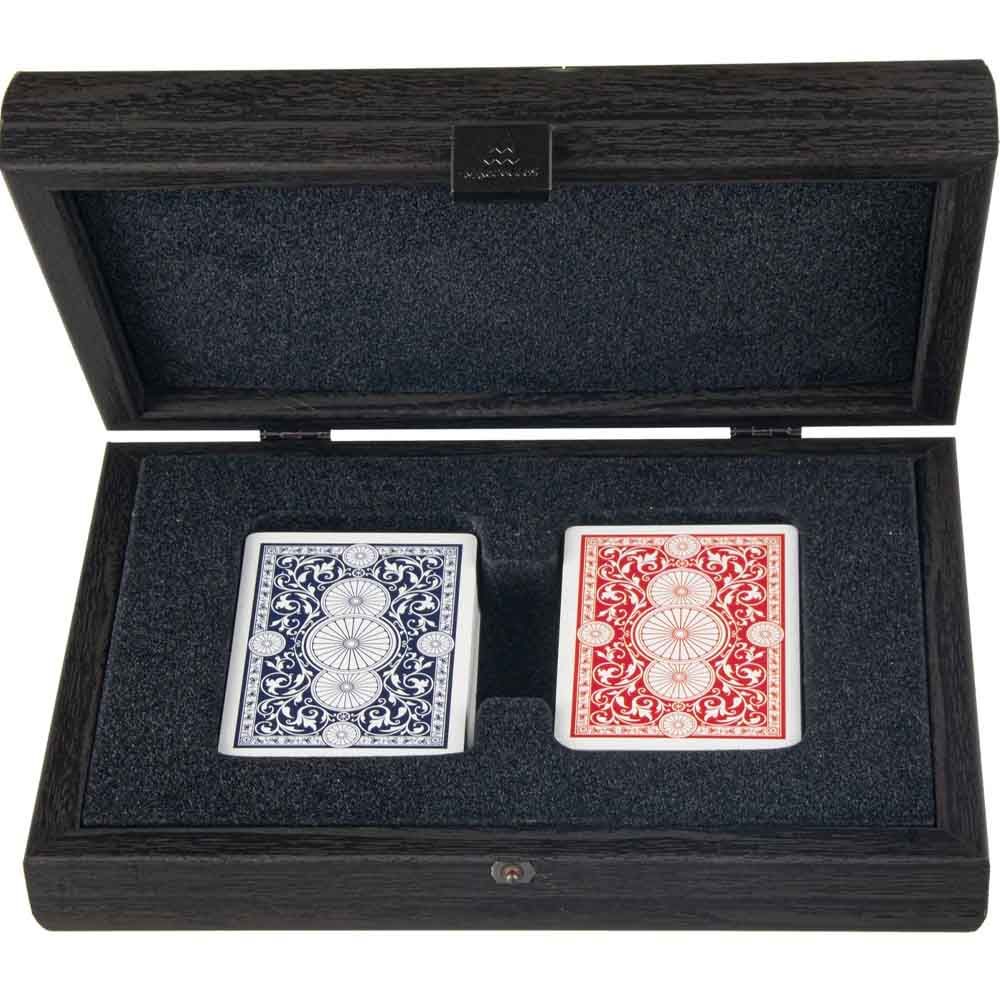 Manopoulus Playing Cards Case - Dark Brown Wood