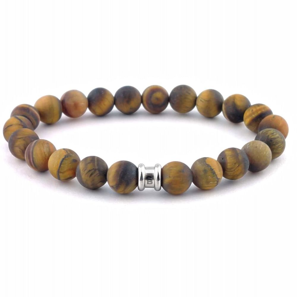 Steel & Barnett Stones bracelet - Matt Tiger