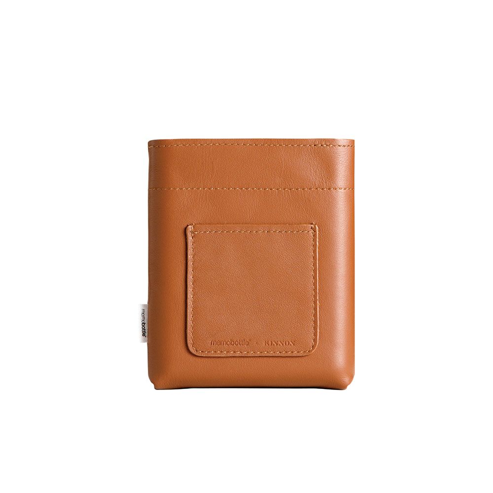 Memobottle A6 leather sleeve - cognac