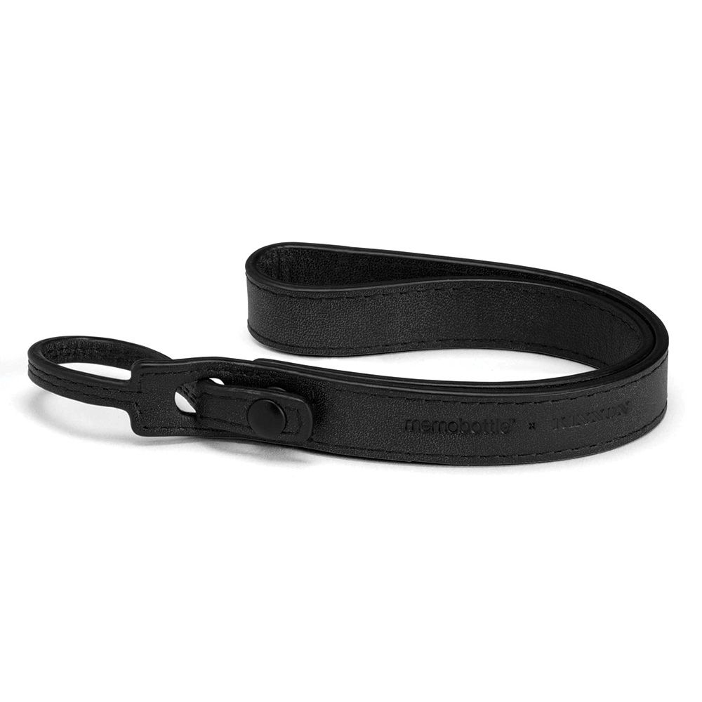 Memobottle leather lanyard - black