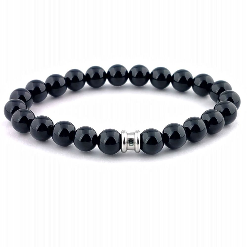 Steel & Barnett Stones Bracelet Basic black