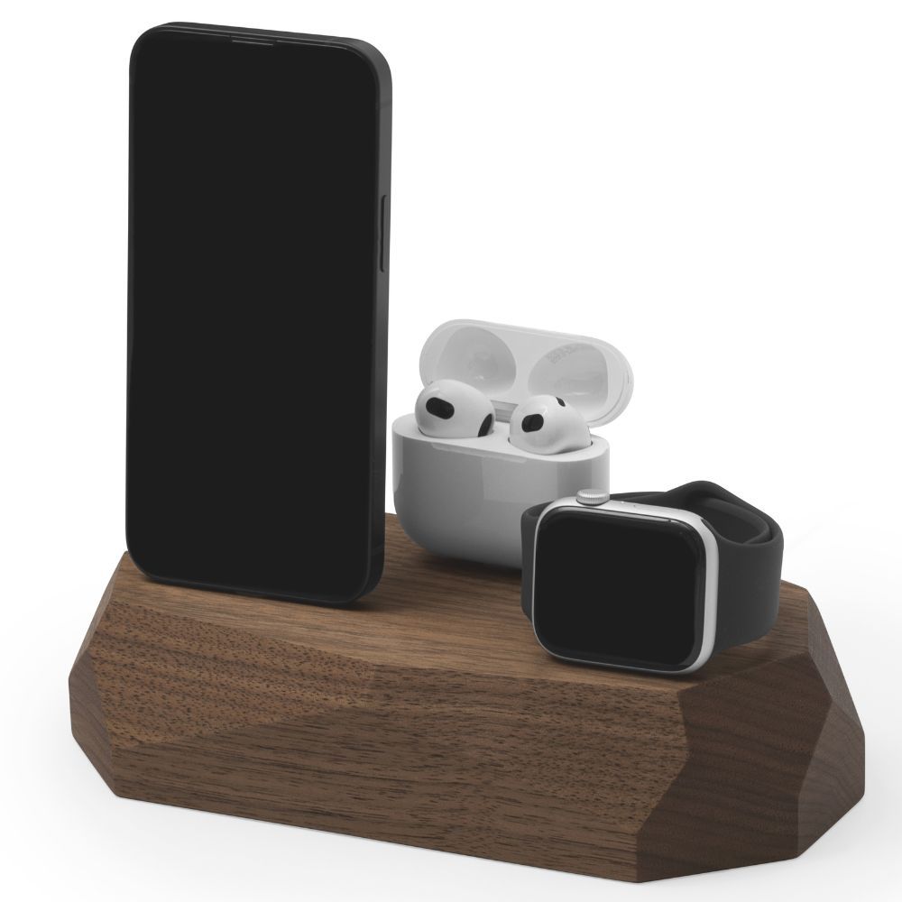 Oakywood Triple Charging Dock - Walnut