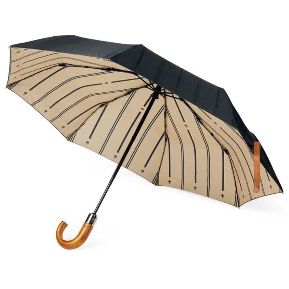 Bosler AWARE™ Återvunnet PET 21" hopfällbart paraply - Svart