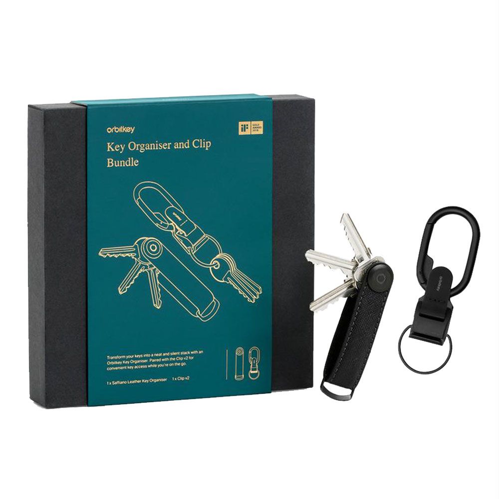 Orbitkey Key Organiser And Clip Bundle Gift Set - Black