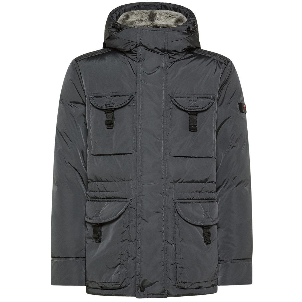 Peuterey Aiptek Hooded Field Jacket With Fur - Grey/Taupe