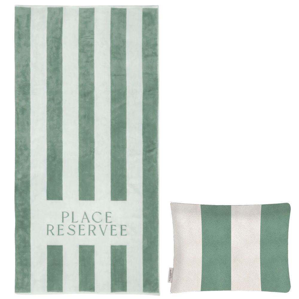 Place Reservee Classic Beach Towel & Pillow - Eucalyptus Green