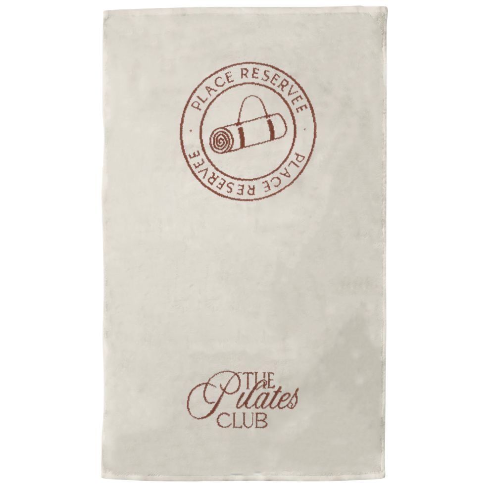 Place Reservee Pilates Club Sports Towel - Ecru/Tan Brown