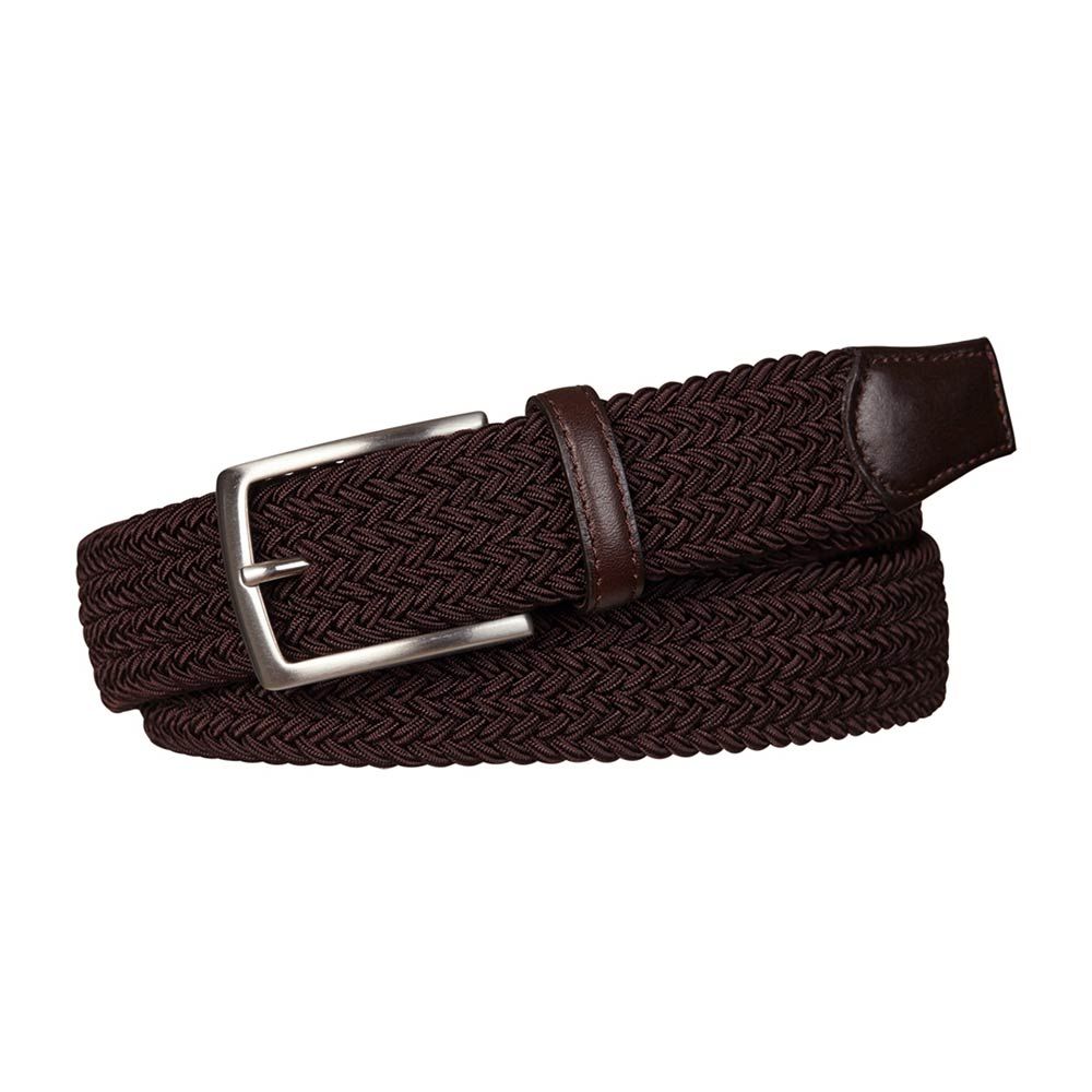 Profuomo Elasticated Braided Belt - Brown