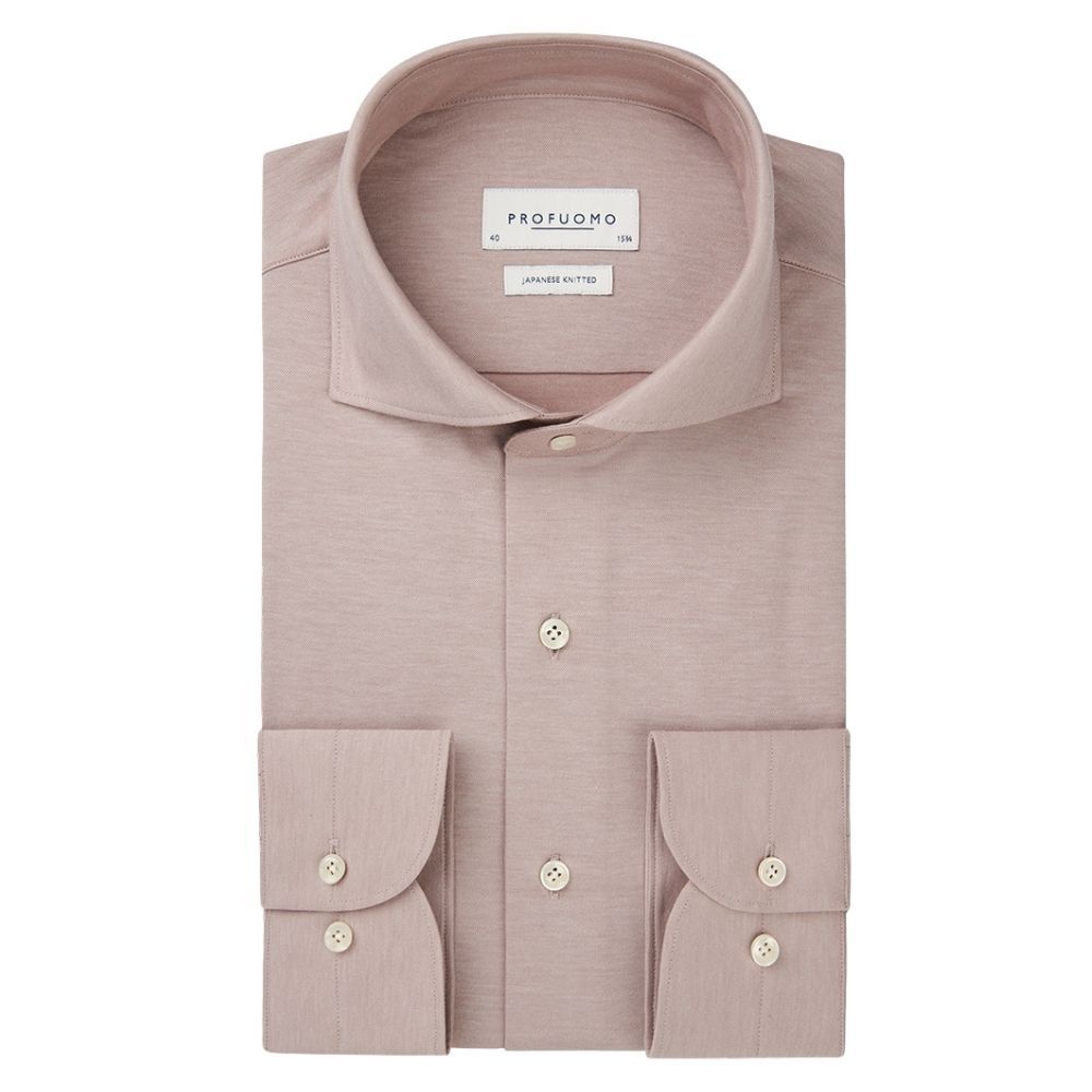 Profuomo Japanese Knitted Shirt - Old Rose