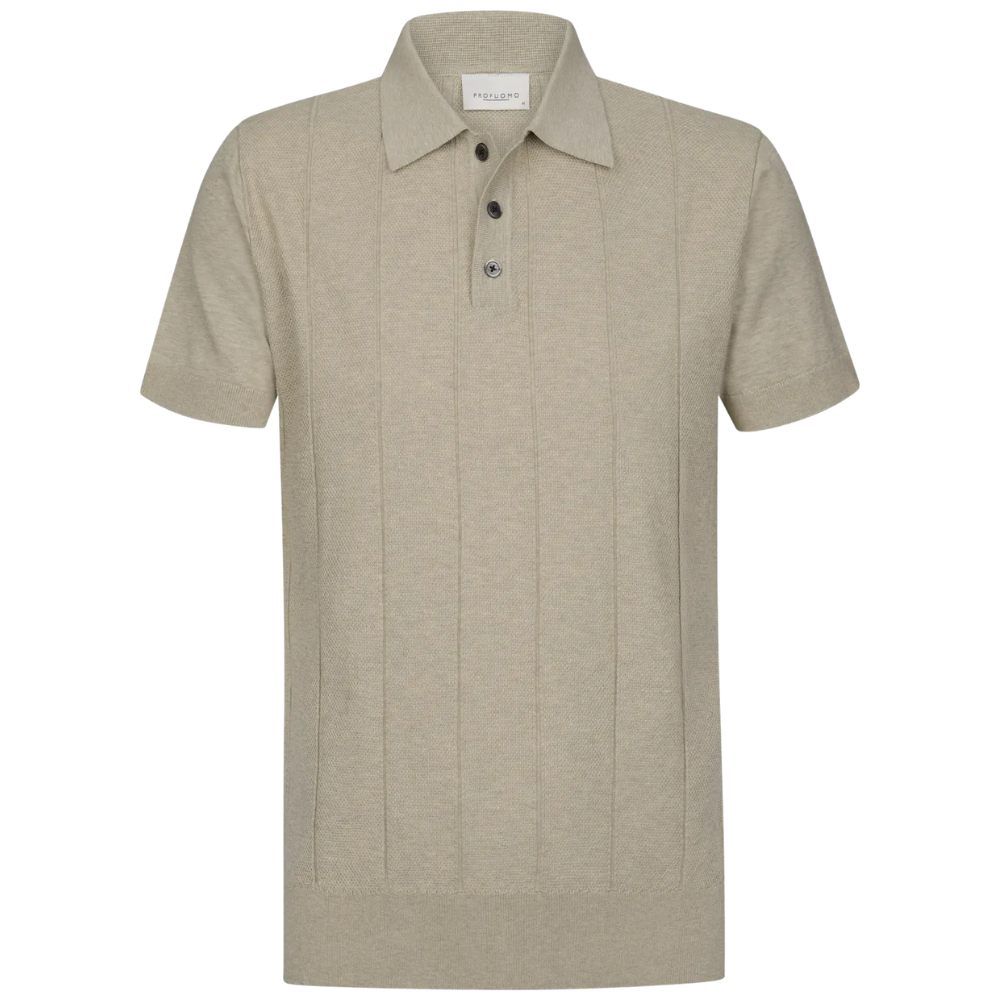 Profuomo Aero Ease Striped Polo - Beige
