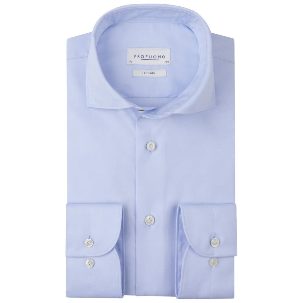 Profuomo Fine Twill Shirt - Light Blue