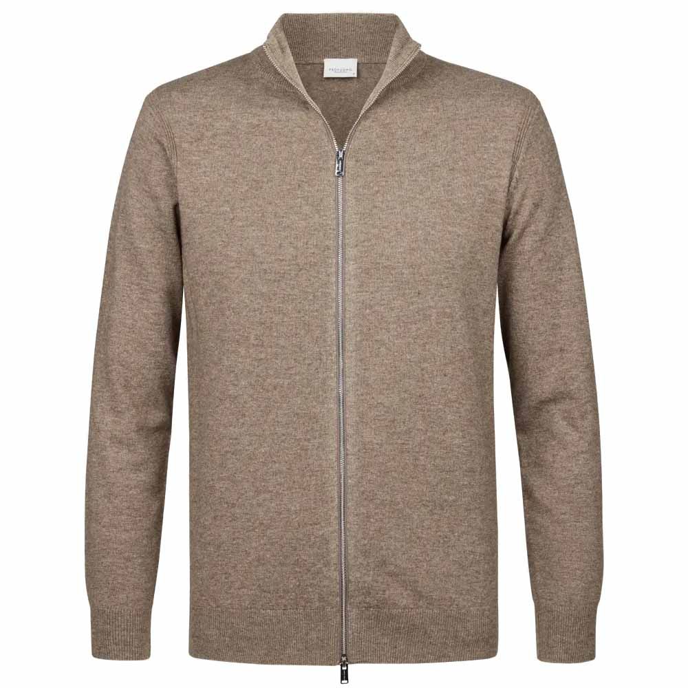 Profuomo Full Zip Cardigan - Brown