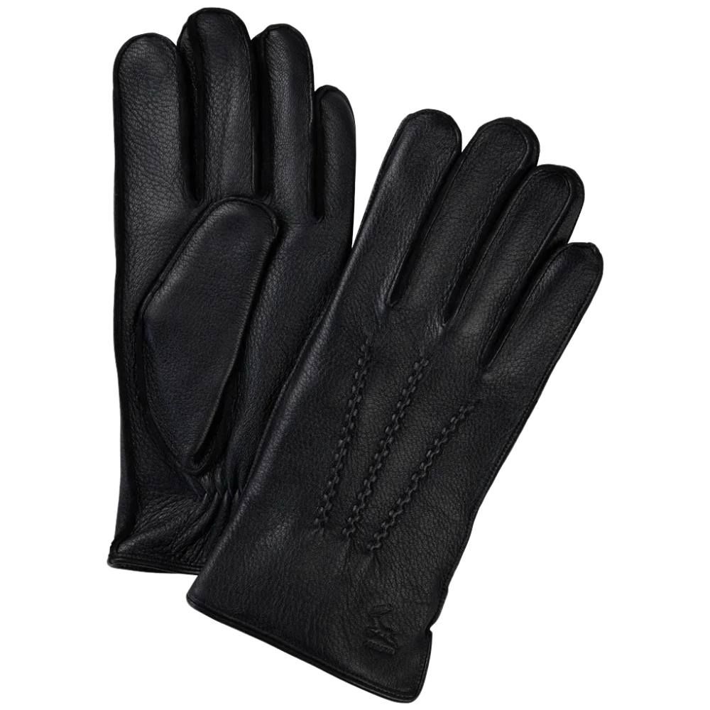 Gants en cuir de cerf Profuomo - Noir