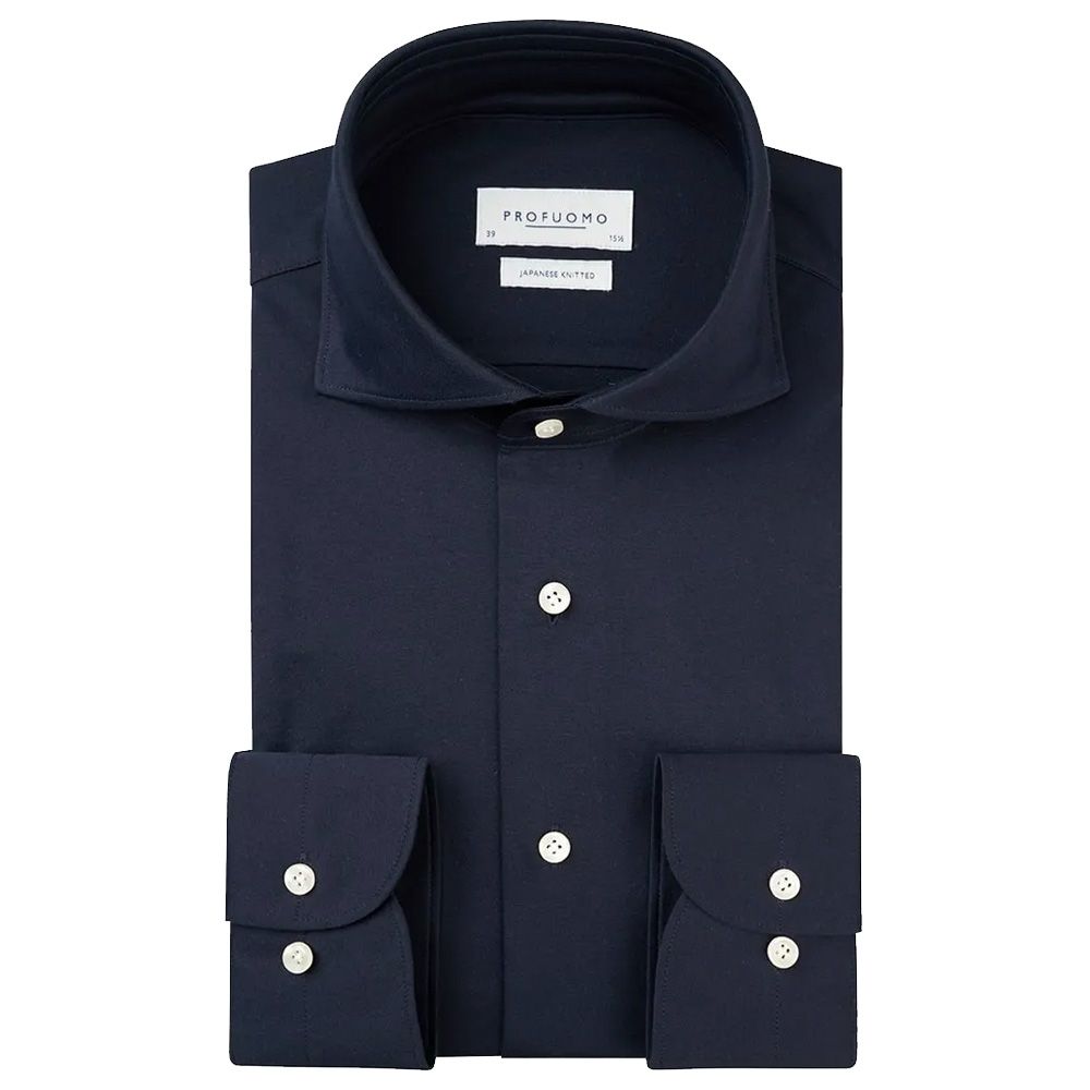 Profuomo Japanese Knitted Shirt - Navy