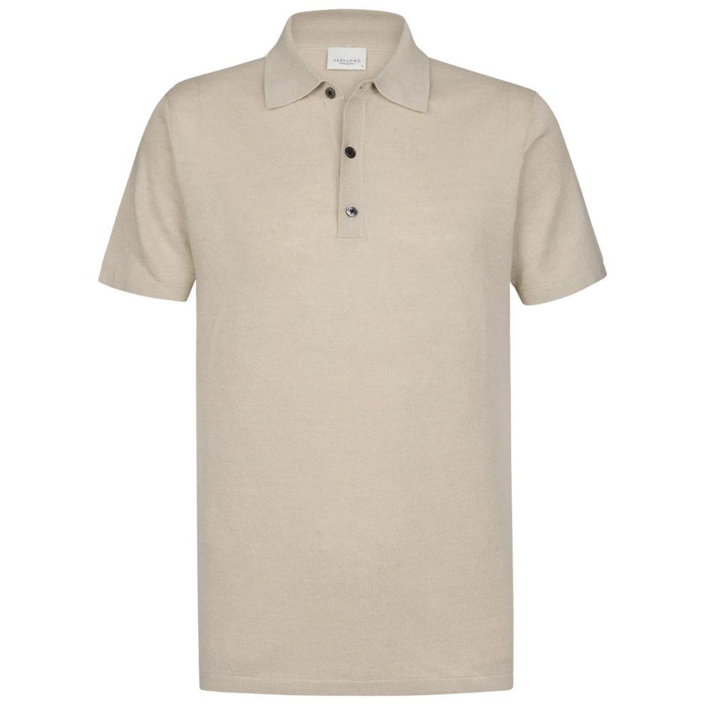 Profuomo Linen Cotton Polo - Beige