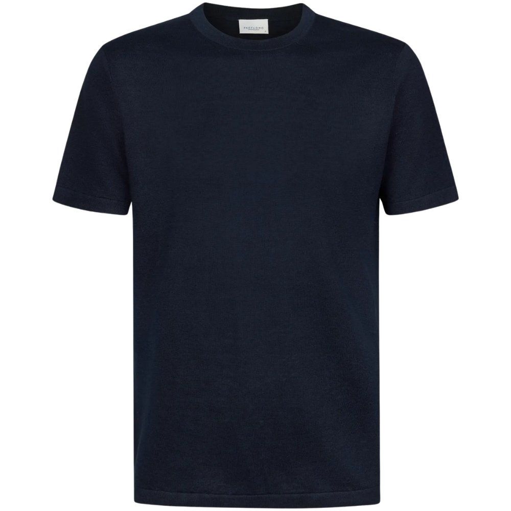 Profuomo Linen Cotton T-Shirt - Navy