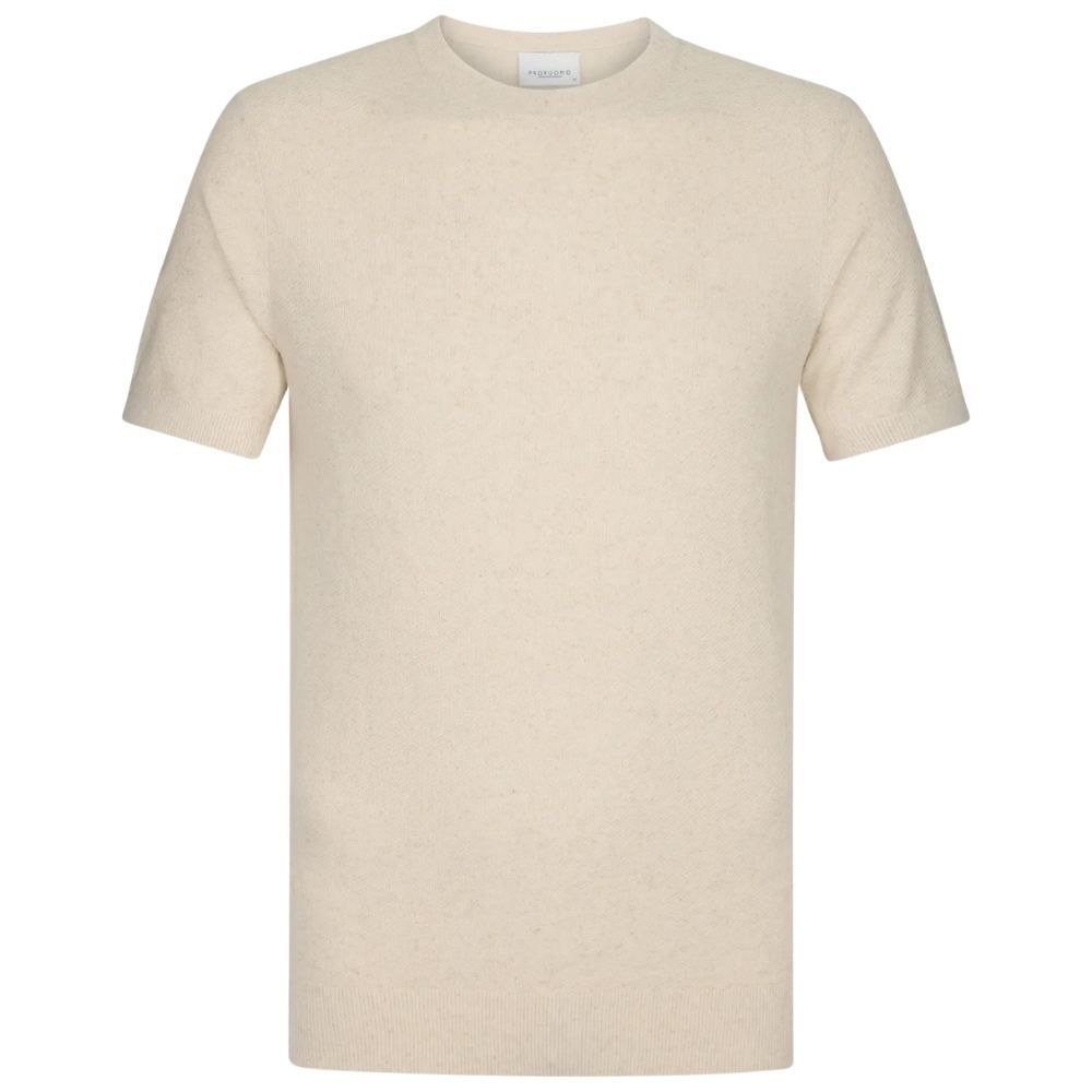 Profuomo Cotton Linen T-Shirt - Raw White