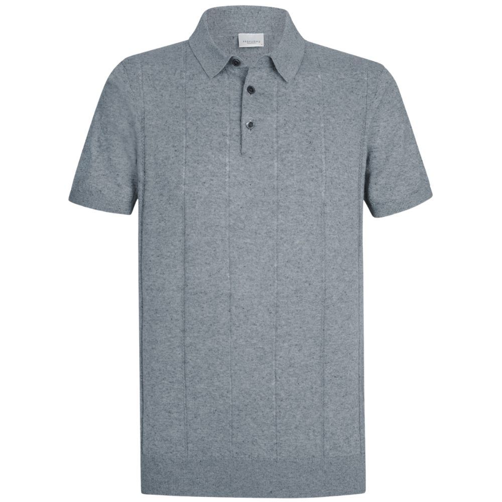 Profuomo Striped Polo - Blue