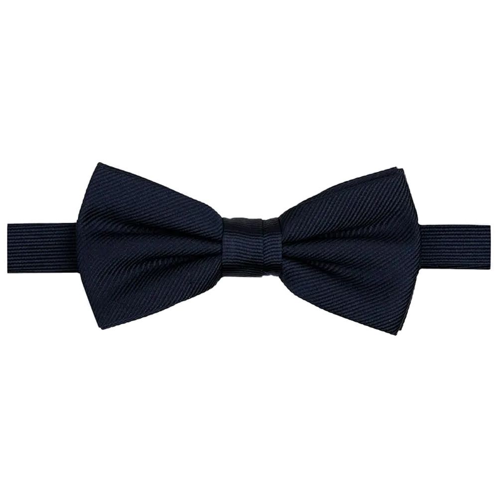 Profuomo Silk Woven Bowtie - Navy