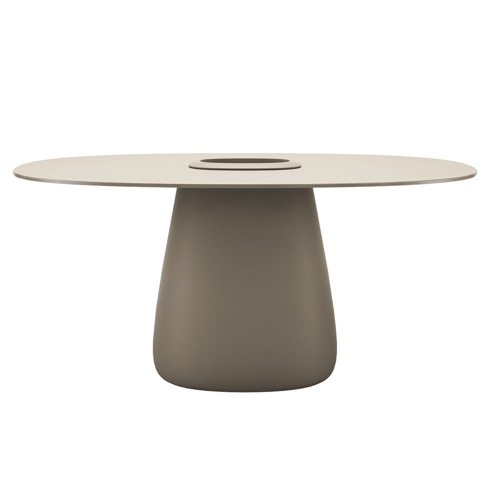 Qeeboo Cobble Table Avec Seau À Glace/Plante Intégré - Taupe